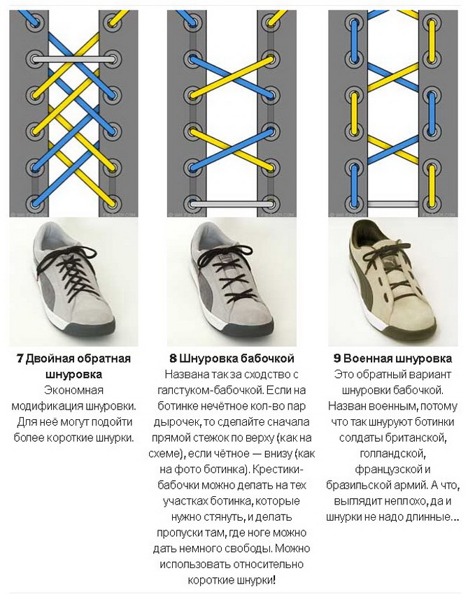 Как красиво надеть шнурки на кроссовки фото